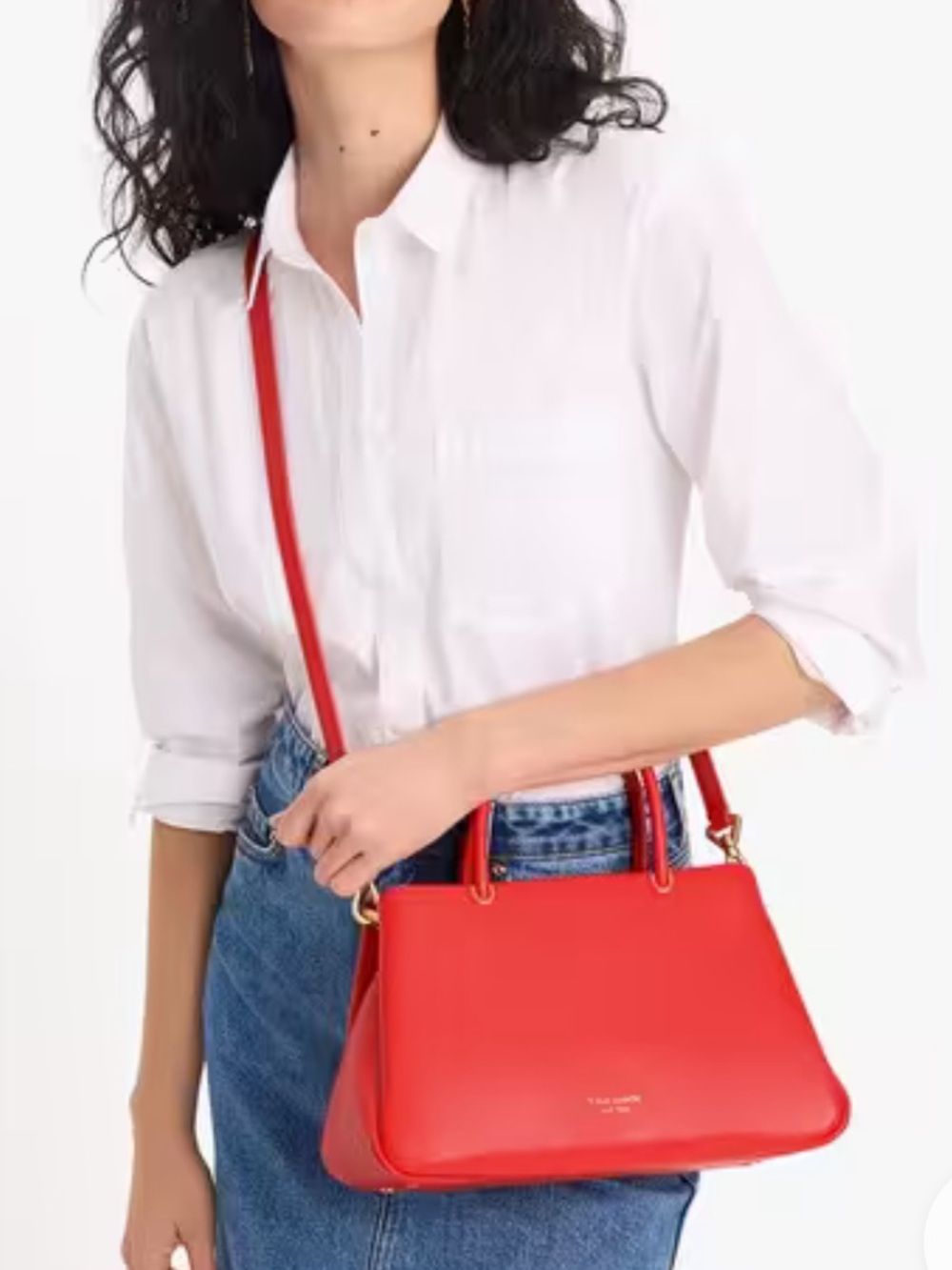 NWT Kate Spade Leather Grace Med Satchel in Flame Scarlet - Picture 3 of 8